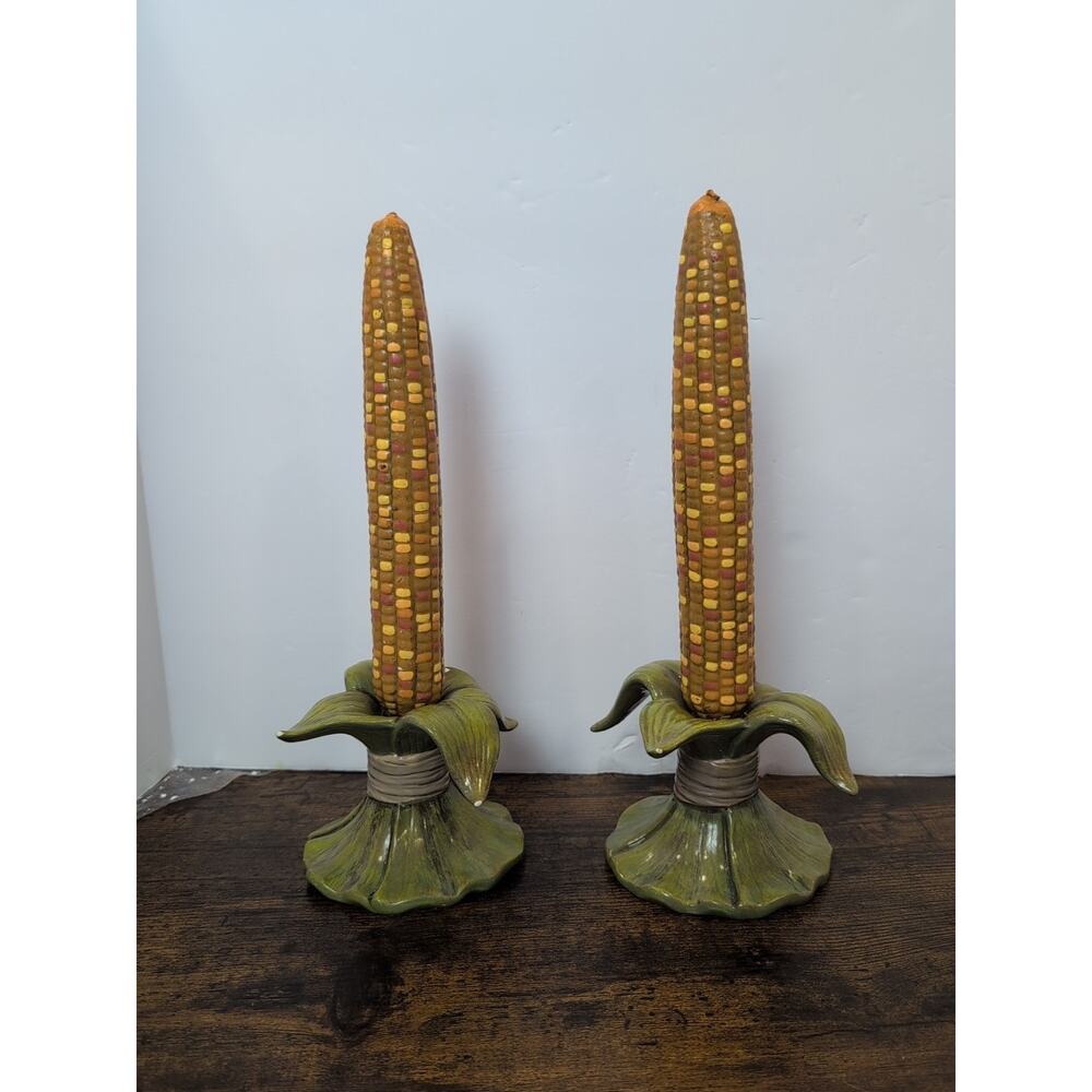 Department 56 Time To Celebrate Harvest Indian Corn Candle Holders Set Of 2 WBox